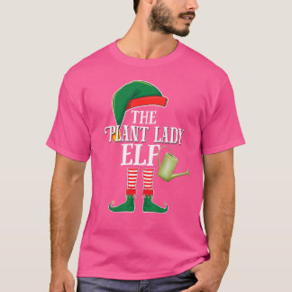 Plant Lady Elf Family Group Matching met kerstpaj T-shirt