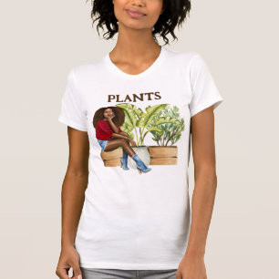 Plant Lady Relaxing Waterverf Planten T-shirt