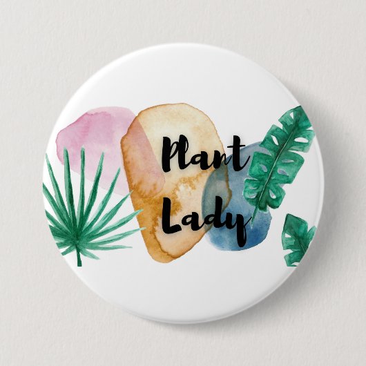 Plant Lady-toets Ronde Button 7,6 Cm (Voorkant)