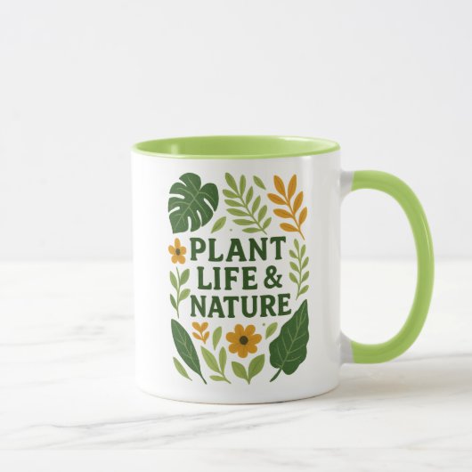 Plant leven & Natuur – Botanisch ontwerp Mok (Rechts)