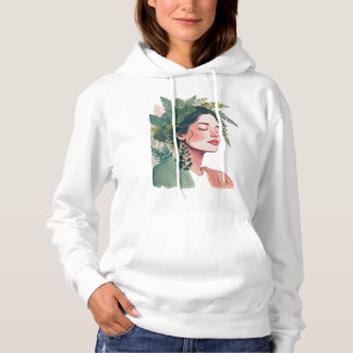 Plant Liefhebber Vrouw met Haar Gemaakt Van Kamerp Hoodie
