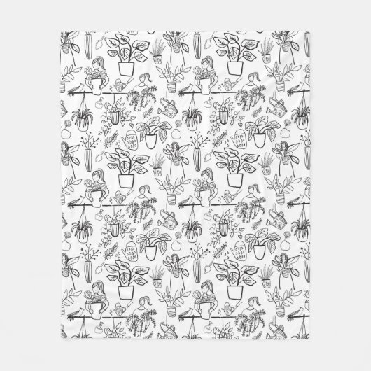 Plant Lover Gift Blanket gepersonaliseerd Fleece Deken (Voorkant)