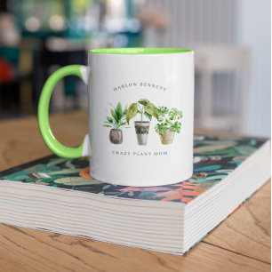 Plant Lover Waterverf Potten Planten Monogram Mok