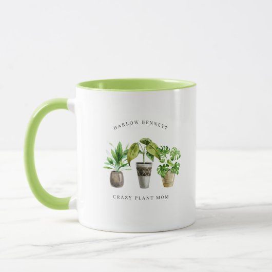 Plant Lover Waterverf Potten Planten | Monogram Mok (Links)