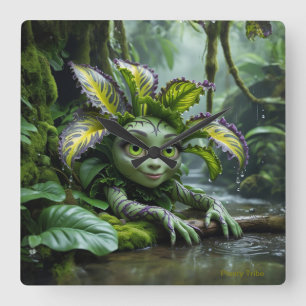 Plant Lover's Clock Vierkante Klok