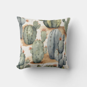 Plant Lover's Paradise Cactus Waterverf Kussen