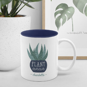 Plant Mama   Gepersonaliseerde Planten Tweekleurige Koffiemok