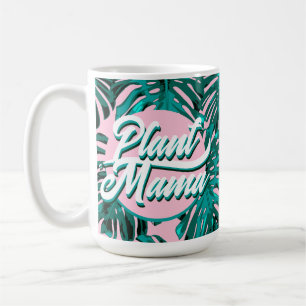 Plant Mama Turquoise Pink Monstera Oerwoud Leaves Koffiemok