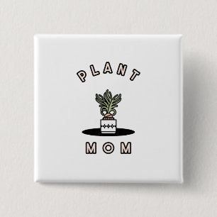 Plant mama vierkante button 5,1 cm