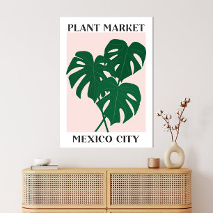 Plant Market Mexico Groene Monstera Kamerplant Canvas Afdruk