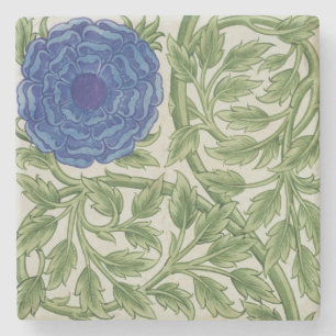 Plant met blauwe bloem (m/v papier) stenen onderzetter