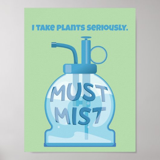 Plant mister misting pot plants poster (Voorkant)