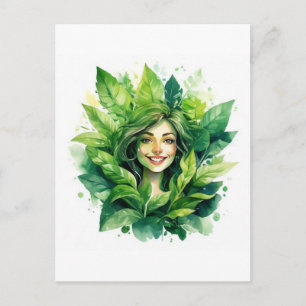 Plant Moeder in Bloom Ontwerp - Grappige Groene Du Briefkaart