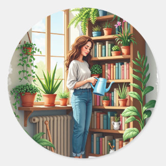 Plant Moeder Tuinboek Hoek - Binnen Tuinieren L Ronde Sticker