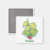 Plant monstera pixelart, Pixel Art Magneet (Voorkant / Achterkant)