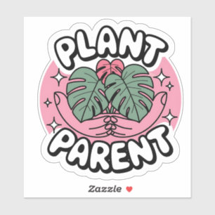 Plant Ouder met Monstera en Sparkles Sticker