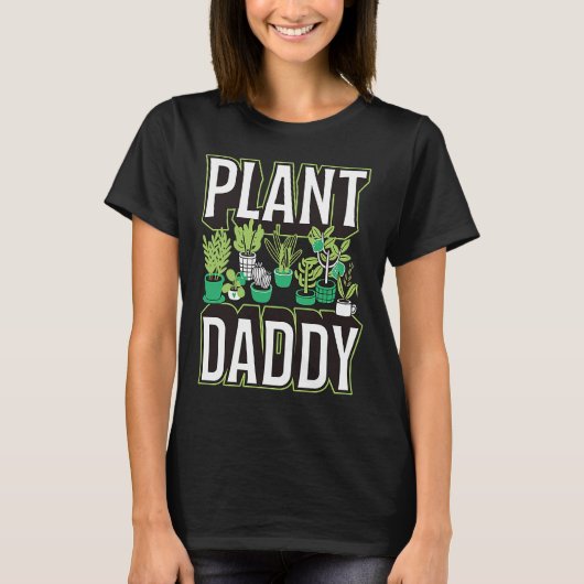 Plant Papa binnenshuis Cute Trendy Container Garde T-shirt (Voorkant)