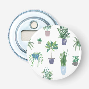 Plant patroon button flesopener