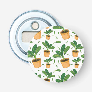Plant patroon button flesopener
