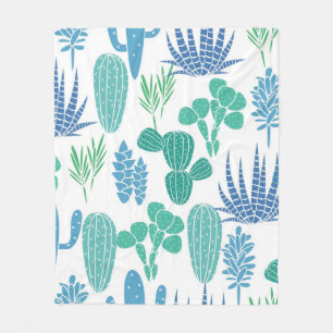 Plant patroon fleece deken