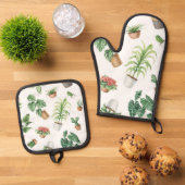 Plant patroon ovenwant & pannenlap set (Top down)