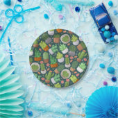 Plant patroon papieren bordje (Feest)