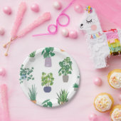 Plant patroon papieren bordje (Feest)