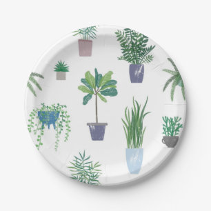 Plant patroon papieren bordje