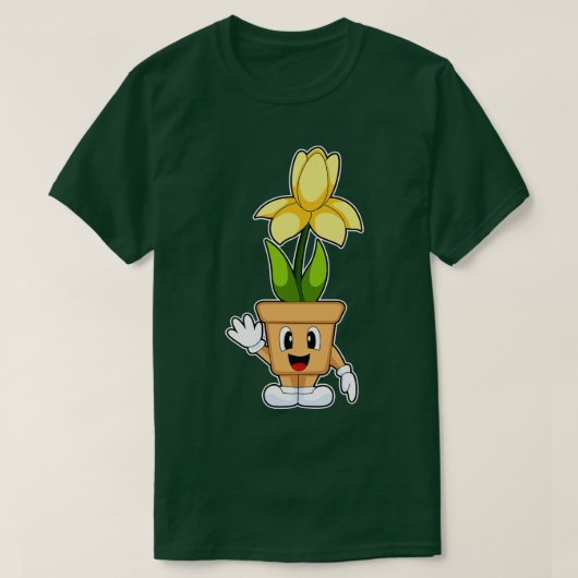 Plant pot Daffodil Flower T-shirt (Design voorkant)