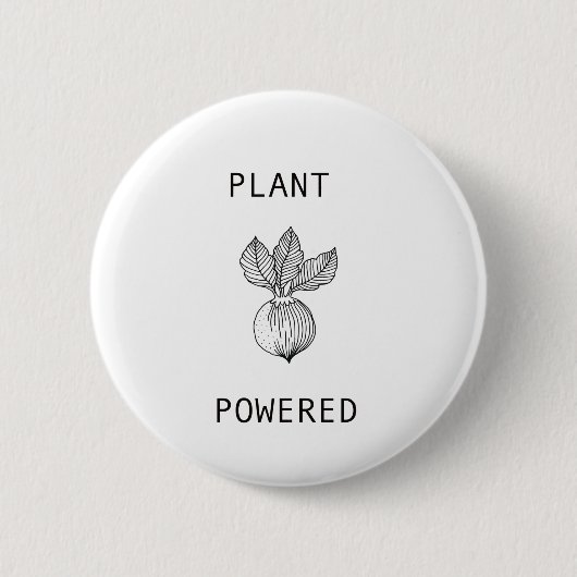 Plant Powered Vegan Vegetarian Button (Voorkant)