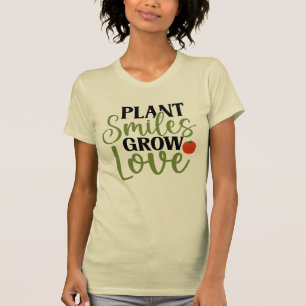 Plant Smiles Grow Love voor Plant liefhebbers T-shirt