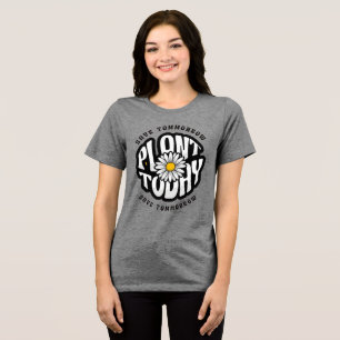 Plant Today Madeliefje Retro Typografie Tri-Blend Shirt