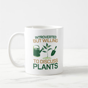 Plant tuin ingehaald, maar bereid om te bespreken koffiemok