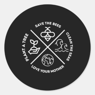 Plant van de Aarde een boom sparen de bijen het Ze Ronde Sticker