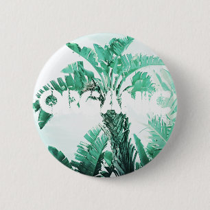 Plant van groene bladbananen ronde button 5,7 cm