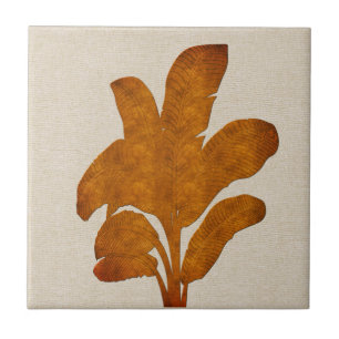 Plant van koperen linen Banana Collage Tegeltje
