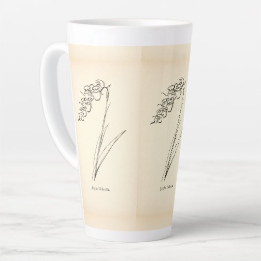 Plant van theebloem illustratie latte mok (Linkerhoek)