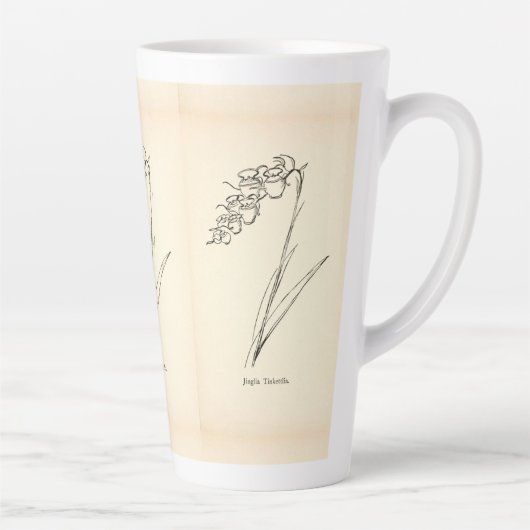 Plant van theebloem illustratie latte mok (Rechts)