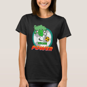 Plant Vegetarian Soccer Broccoli Vegan Power Footb T-shirt