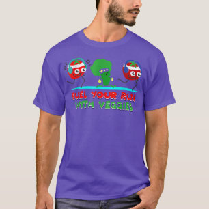 Plant Vegetarian Veggies run tomato Broccoli Veget T-shirt