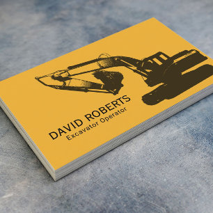 Plant voor de bouw van de graafmachine visitekaartje