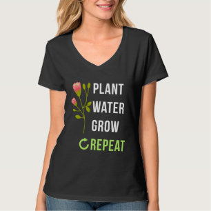 Plant Water Grow Groen Tuinieren Gag T-shirt