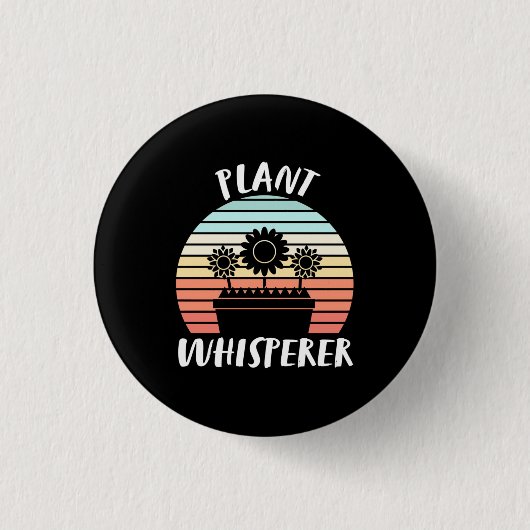Plant Whisperer Retro  Ronde Button 3,2 Cm (Voorkant)