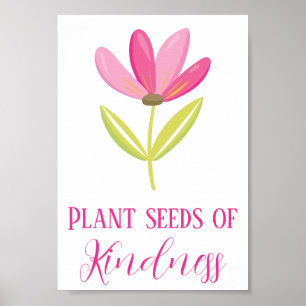 Plant zaden van de roze inktvis poster