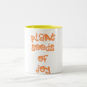 plant zaden van vreugde tweekleurige koffiemok
