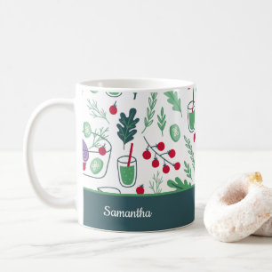 Plantaardig salad Pattern met de naam Green Kitche Koffiemok