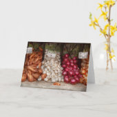 Plantaardig - zoete aardappelen, knoflook en uien kaart (Gele Bloem)