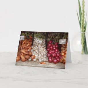 Plantaardig - zoete aardappelen, knoflook en uien kaart