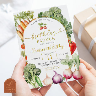Plantaardige Boer's Markt Verjaardag Brunch Kaart