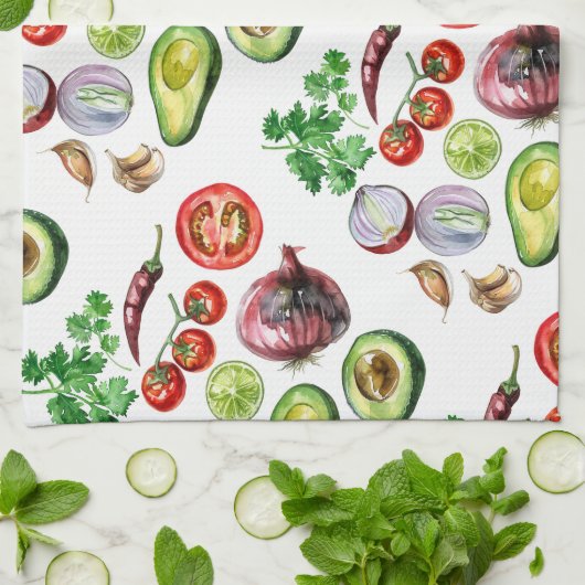 Plantaardige Fiesta keukenhanddoek (Gevouwen)